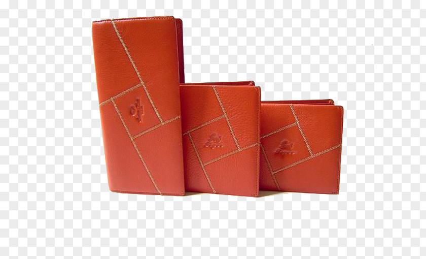 Dark Orange Three Dimensions Wallet Red PNG
