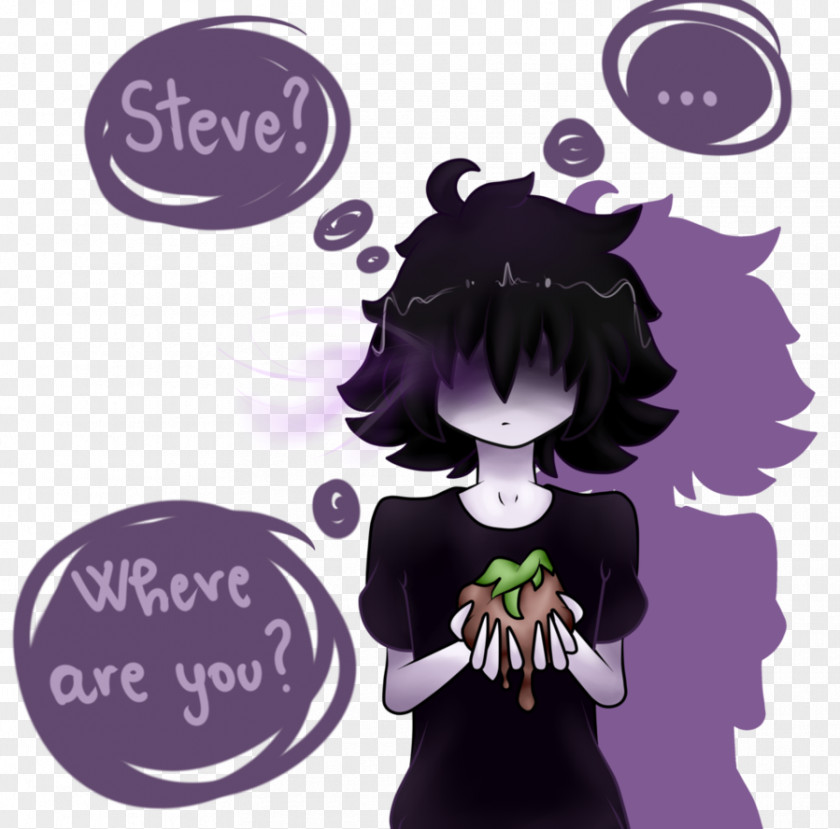 Flower Black Hair Cartoon Character PNG