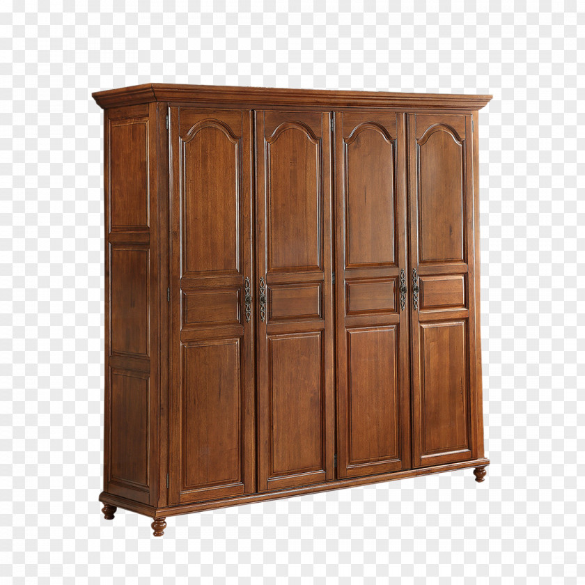 Four American Wood Wardrobe Closet Garderob PNG