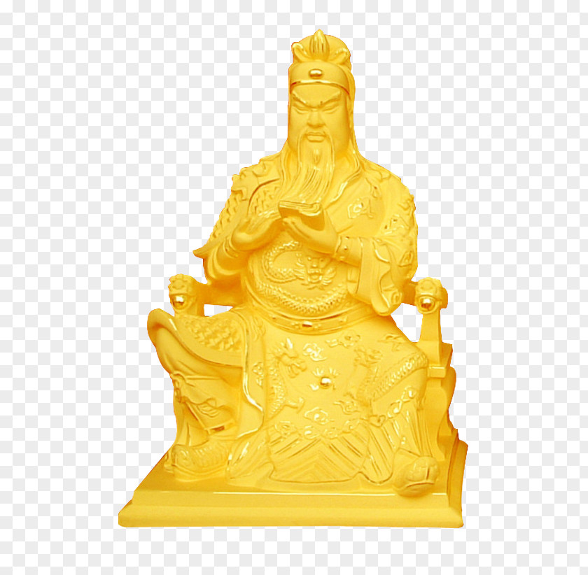 Golden Wood Carving Of The God Wealth Caishen Download U7384u575bu771fu541b PNG