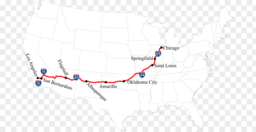 United States Highway 66 U.S. Route City Map Road US Numbered Highways PNG