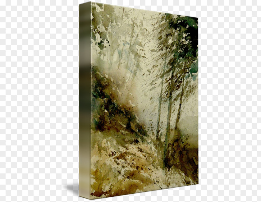 Watercolor Painting Landscape Gallery Wrap Canvas Art PNG