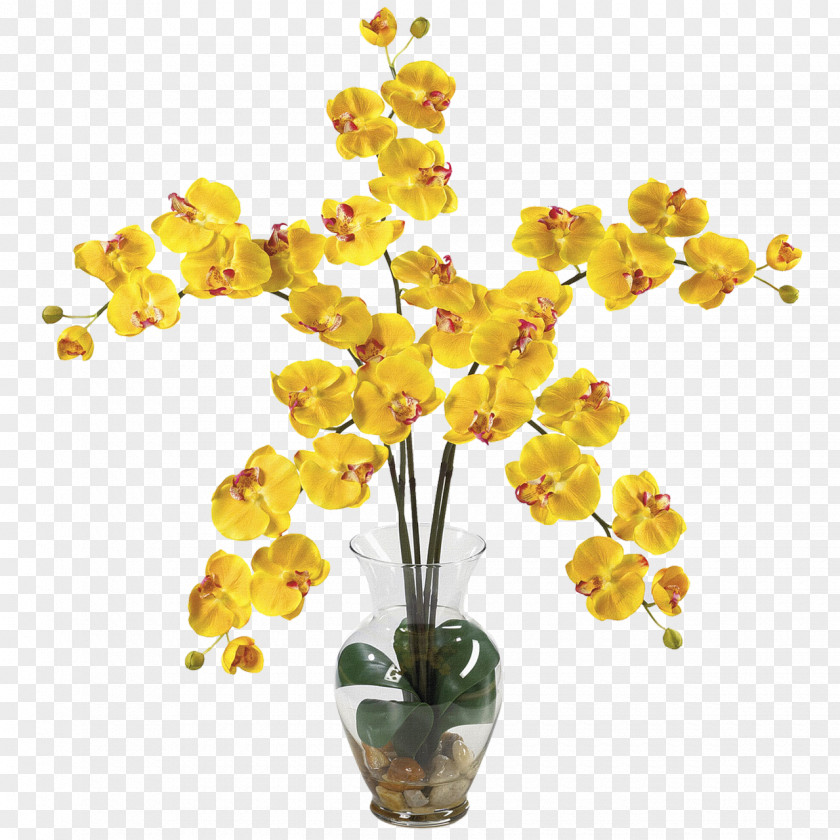Flower Vase Moth Orchids Artificial Silk PNG