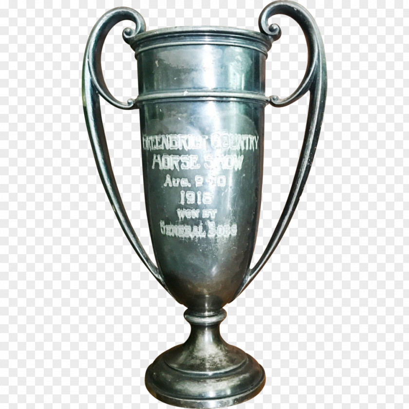 Silver Trophy Award Horse Show Cup Glass PNG