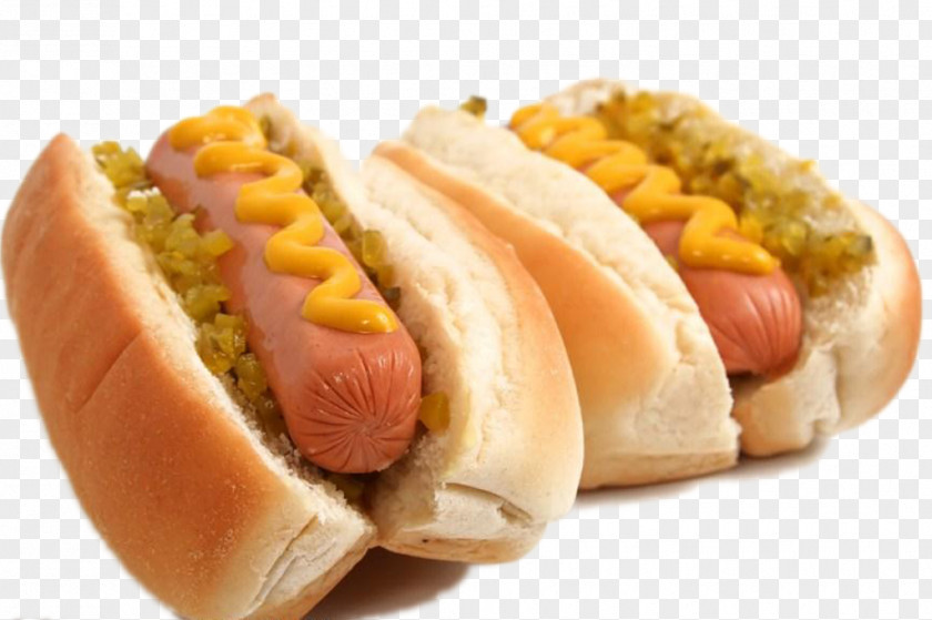 Two Hot Dog Buns Sausage Hamburger Barbecue Mustard PNG