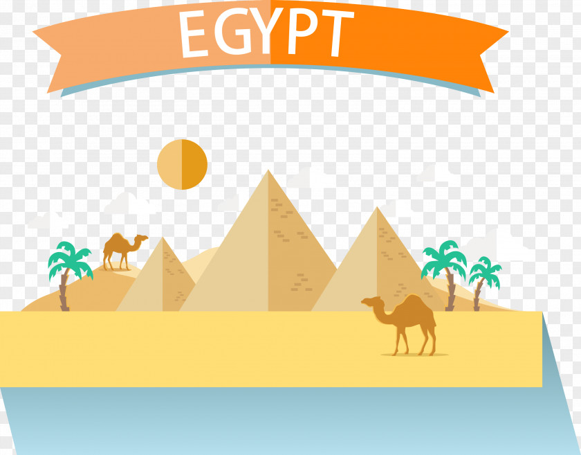 Vector Egypt Landscape Egyptian Pyramids Ancient Euclidean PNG