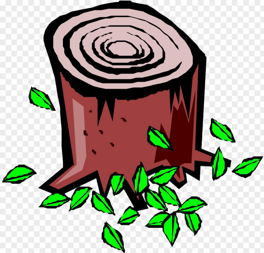 Tree Ring Stump Cartoon Illustration PNG