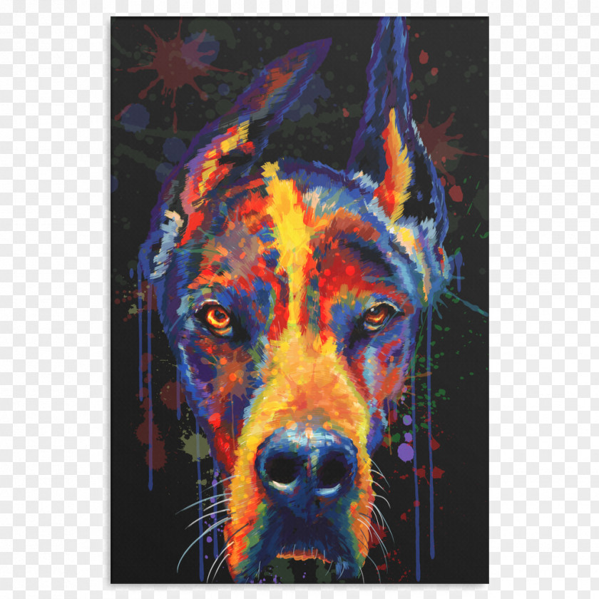 Dog Breed Modern Art Snout Painting PNG