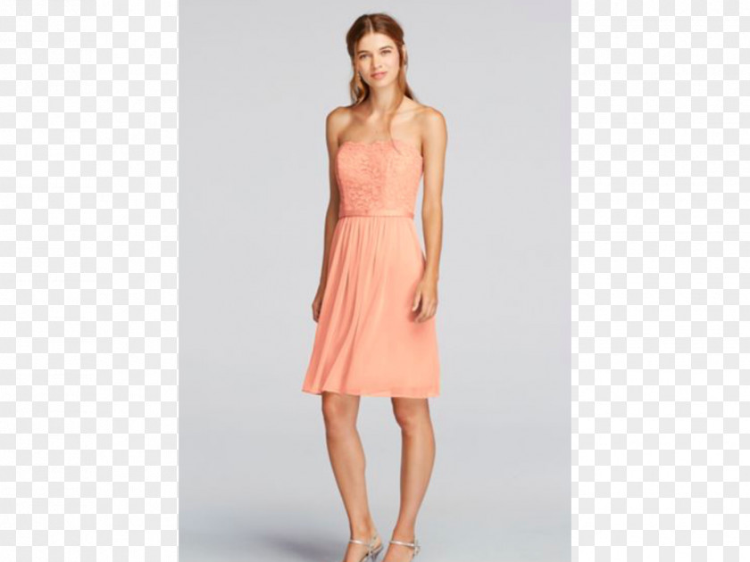 Dress Cocktail David's Bridal Satin Strapless PNG