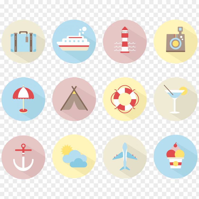Round Travel Icons Vector Material Icon PNG