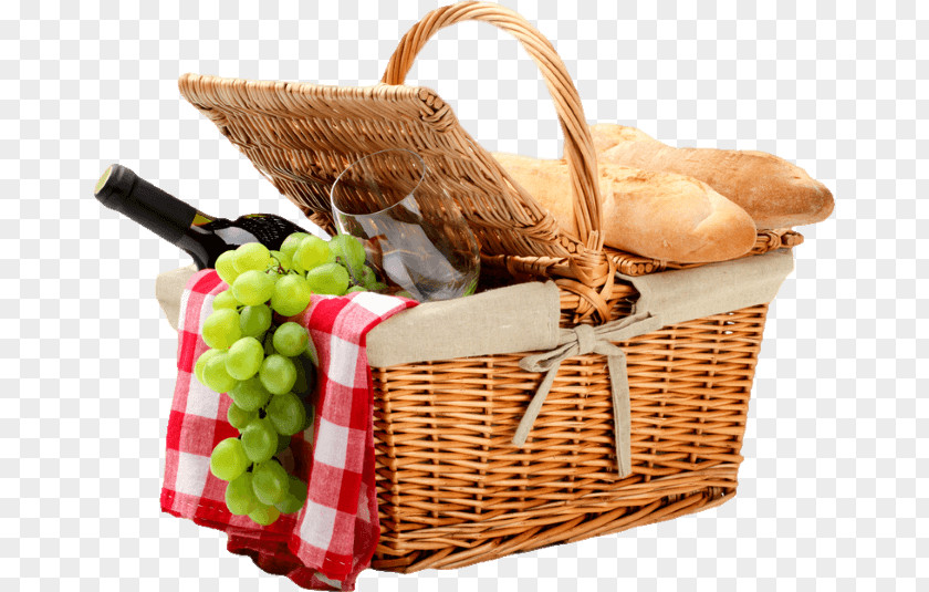 Table Food Picnic Baskets Baguette Gift PNG