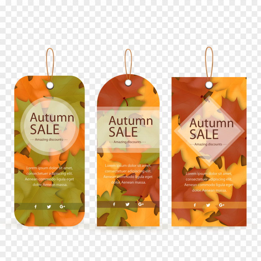 Autumn Leaf Decoration Tag Vector Euclidean PNG