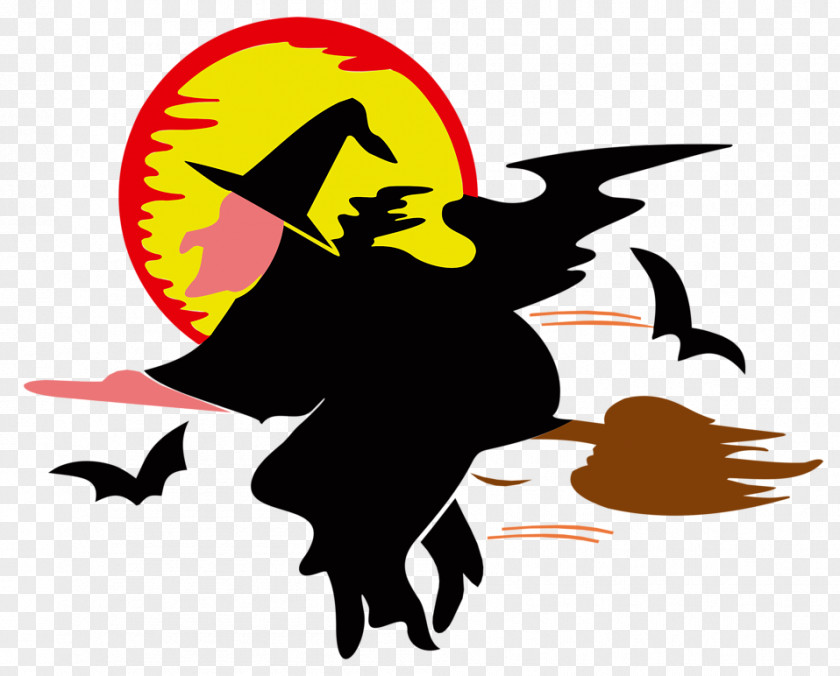 Flying Witch Silhouette Hazel Witchcraft Cartoon Clip Art PNG