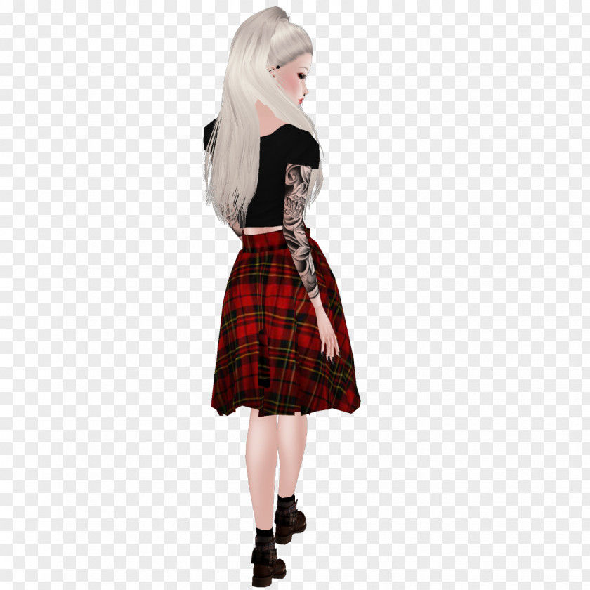 Image Model Tartan Waist Kilt Full Plaid Skirt PNG