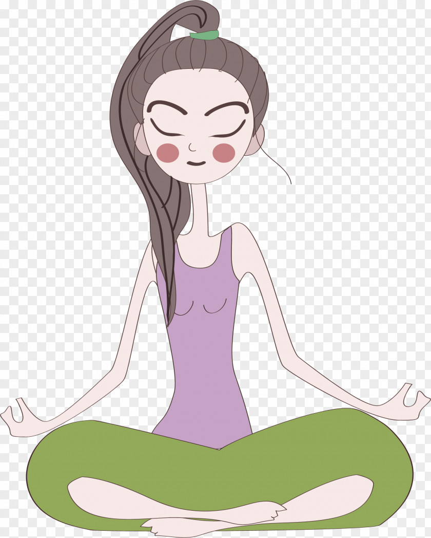 Ladies Yoga Movement Cartoon Instructor PNG