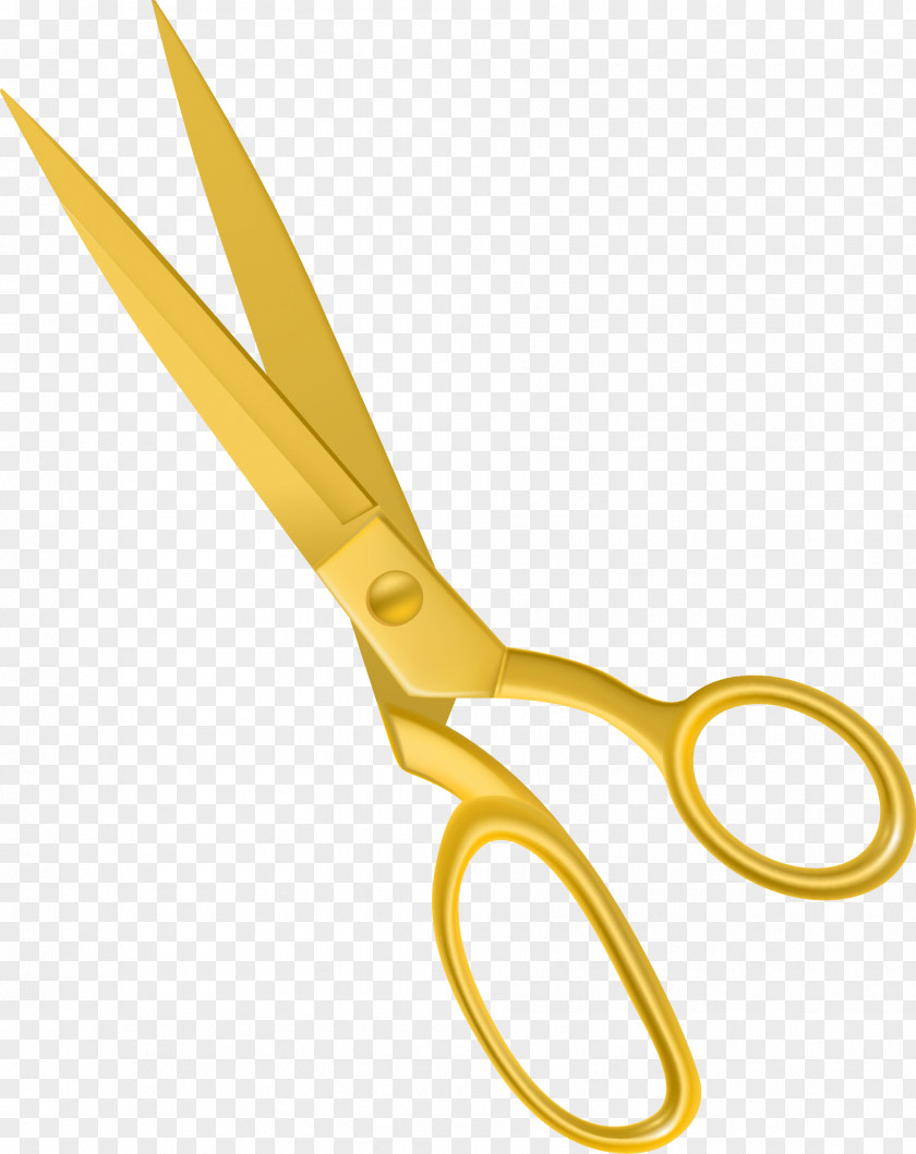 Vector Hand Painted Gold Scissors Euclidean Computer File PNG