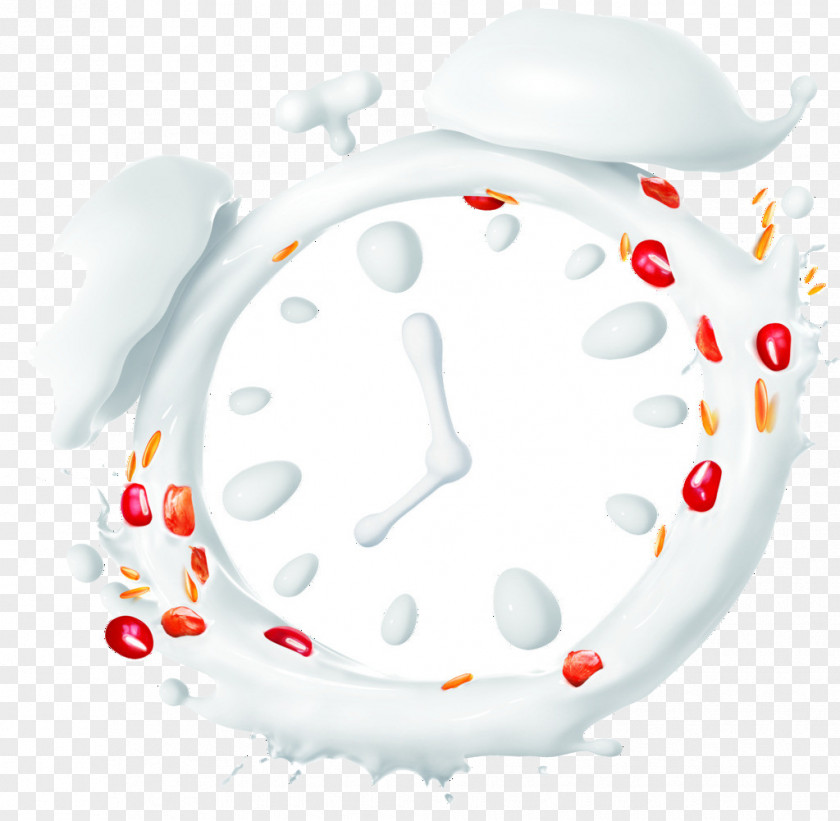 Creative Clock Element Milk Bell PNG