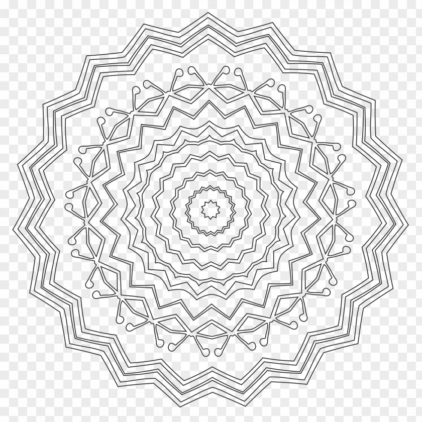Intricate Mandala Designs Coloring Book Image Black And White Royalty-free PNG
