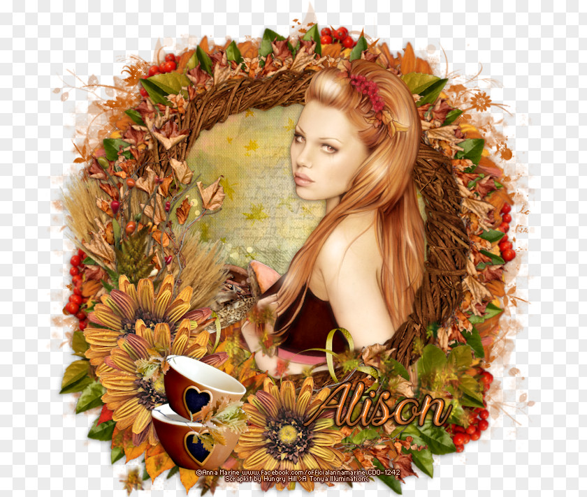 Autumn Floral Design Wreath Cut Flowers PNG