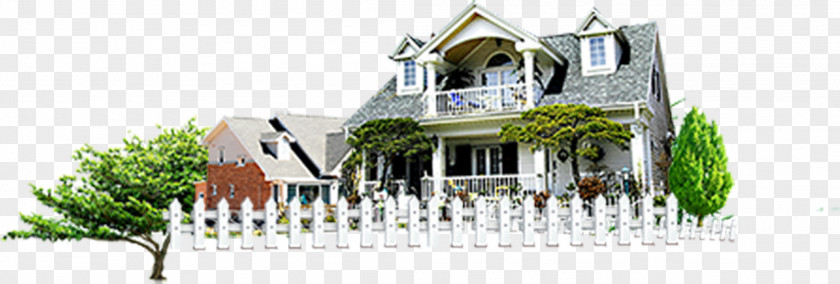 Building White Home Fence PNG