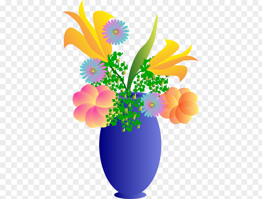 Renkli Vazo Clip Art Vase Flower Openclipart PNG