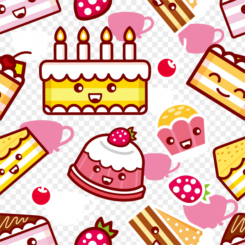 Vector Hand-painted Cake Background Euclidean PNG