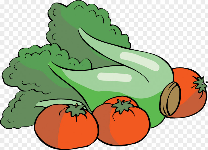 Cartoon Tomatoes And Cabbage Vegetable Chinese PNG
