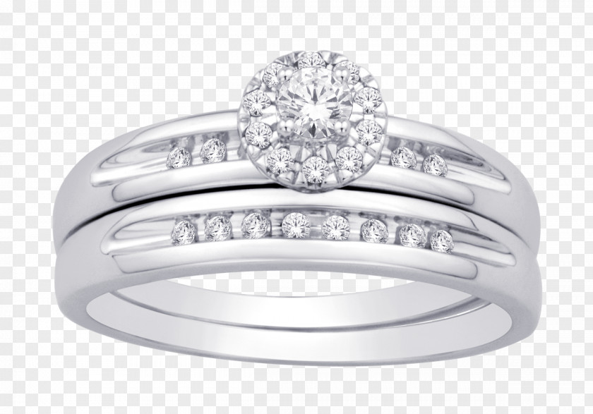 Wedding Ring 10K White Gold 1/4 Ct.tw. Diamond Bridal Ring, Adult Unisex Silver Jewellery PNG