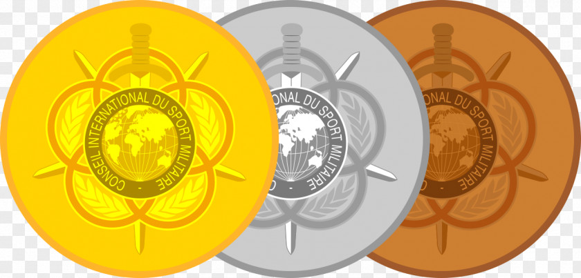 Coin International Military Sports Council Circle Font PNG