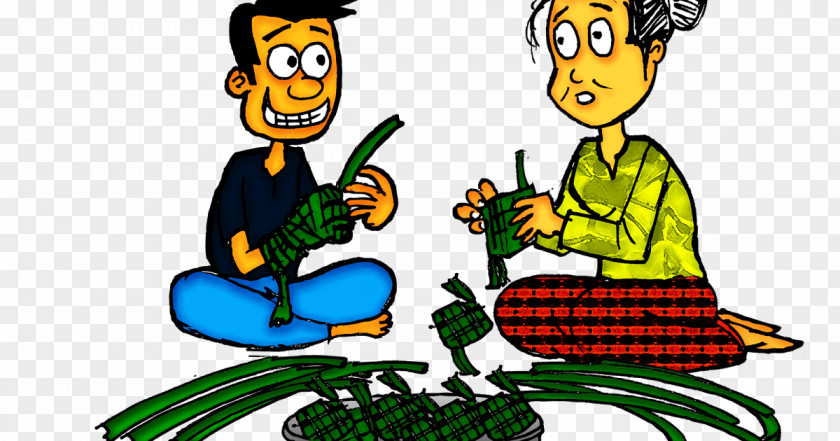 Ketupat Rendang Lebaran Cartoon Clip Art PNG