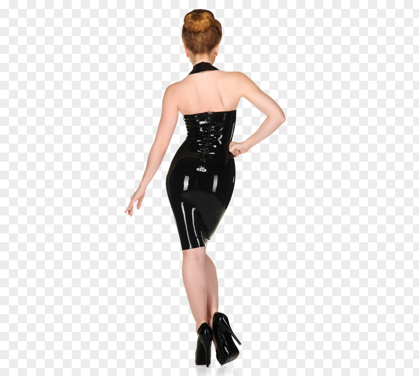 Women Cloth Little Black Dress Shoulder LaTeX Spandex PNG