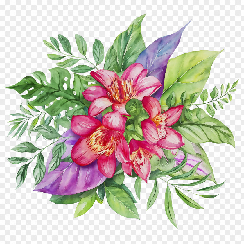 Artificial Flower Floristry Watercolor Pink Flowers PNG