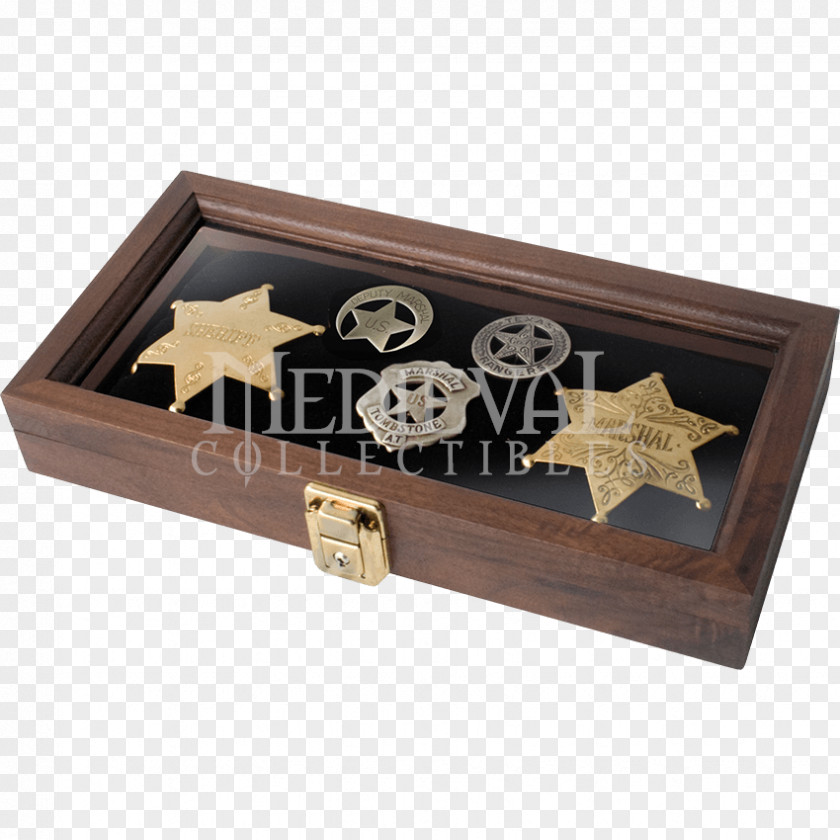 Display Box American Frontier Badge Western United States Marshals Service Replica PNG