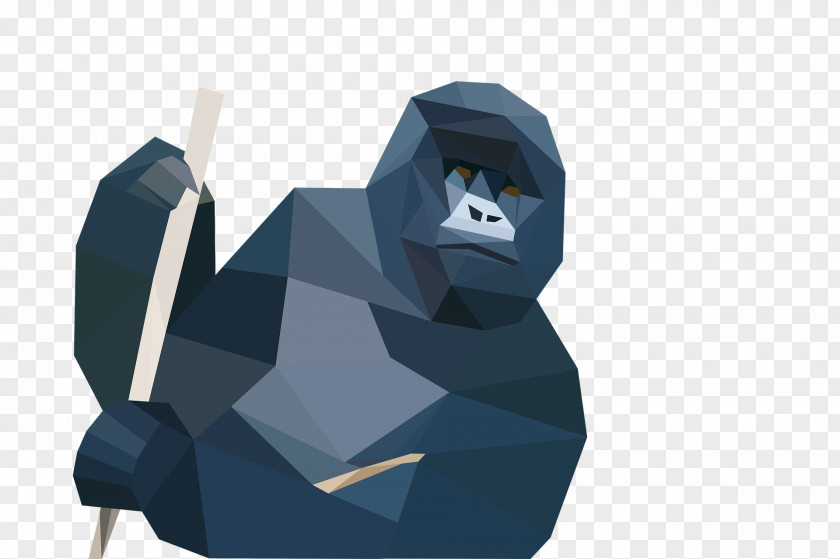 Orangutan Gorilla Ape Low Poly Illustration PNG