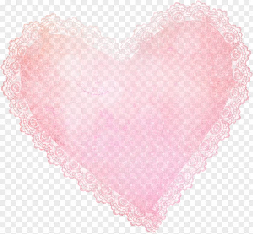Pink Lace Heart Icon PNG