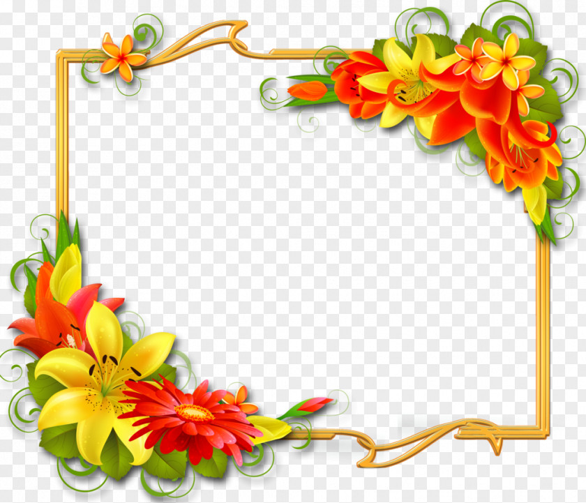 Floral Yellow Border PNG yellow border clipart PNG