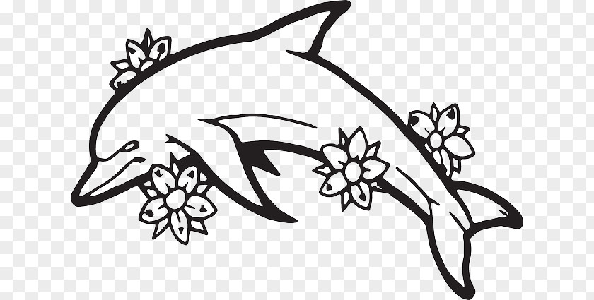Oceanic Dolphin Tattoo Flash Body Art PNG