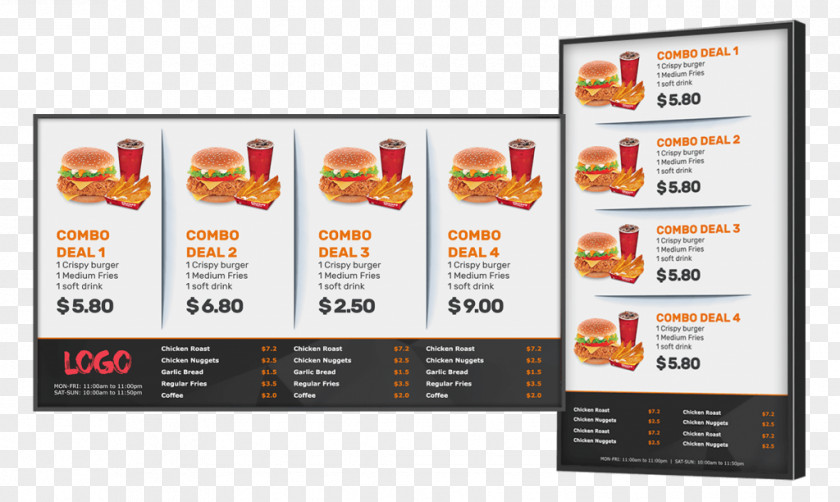 Pizza Digital Signs Fast Food Restaurant Menu PNG