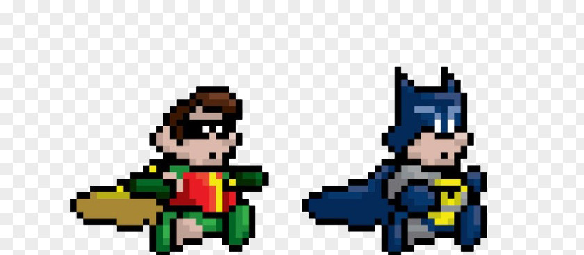 Batman Robin Dick Grayson Batgirl 8-bit Pixel Art PNG