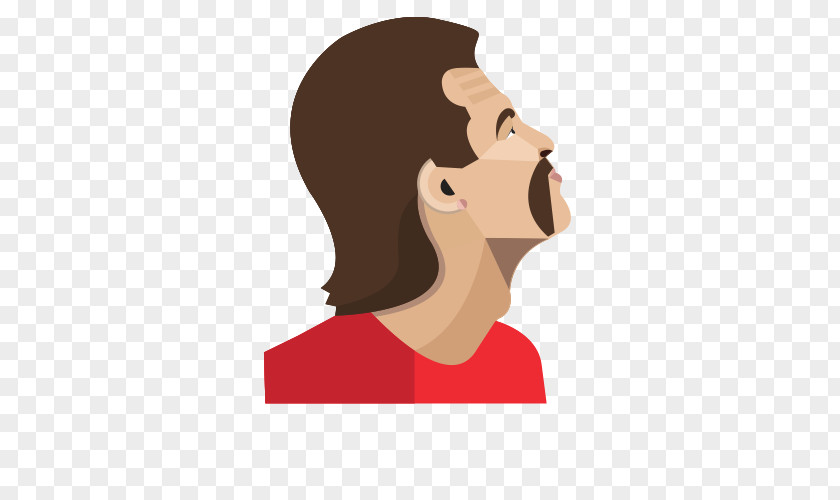 Mullet Hairstyle Profile Nose Clip Art Chin Cheek Jaw PNG