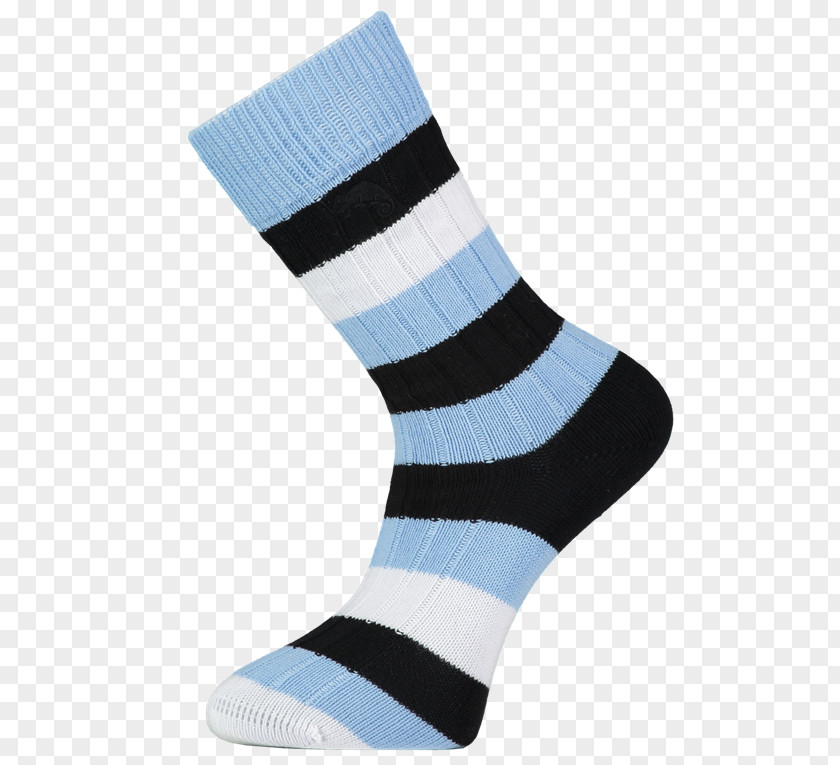 Striped Gift Box Sock Blue White Knee Highs Red PNG
