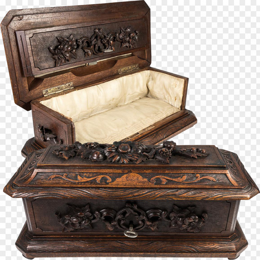 Treasure Box Carving Antique PNG