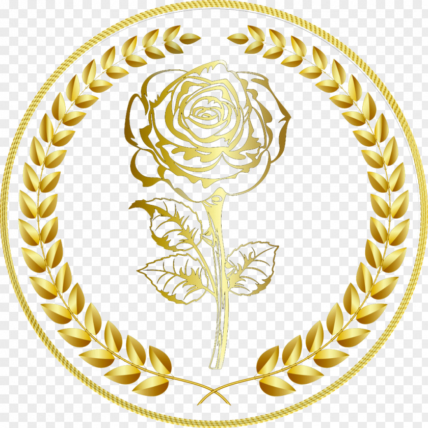 Golden Rose Wheat Logo Gold Euclidean Vector PNG