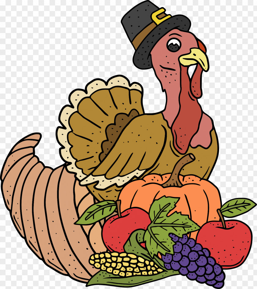 Thanksgiving Turkey And Pumpkin Clip Art PNG