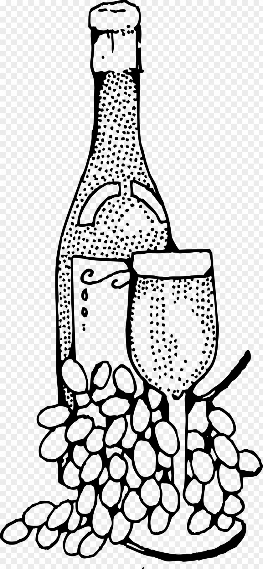 Wine Bottle Sketch Ready-to-Use Food And Drink Spot Illustrations Clip Art PNG