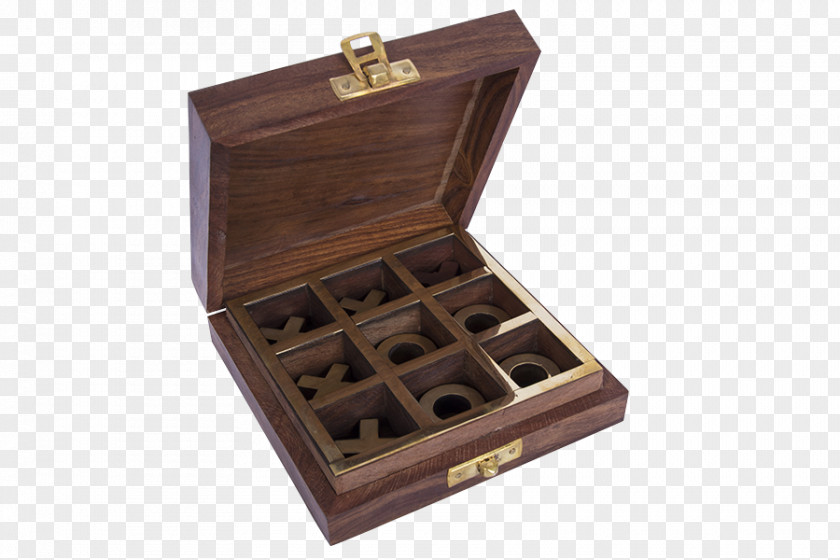 Wooden Cross Box Noughts & Crosses Game Gift PNG