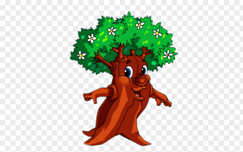 Animation Plant Cartoon Green Tree Woody PNG