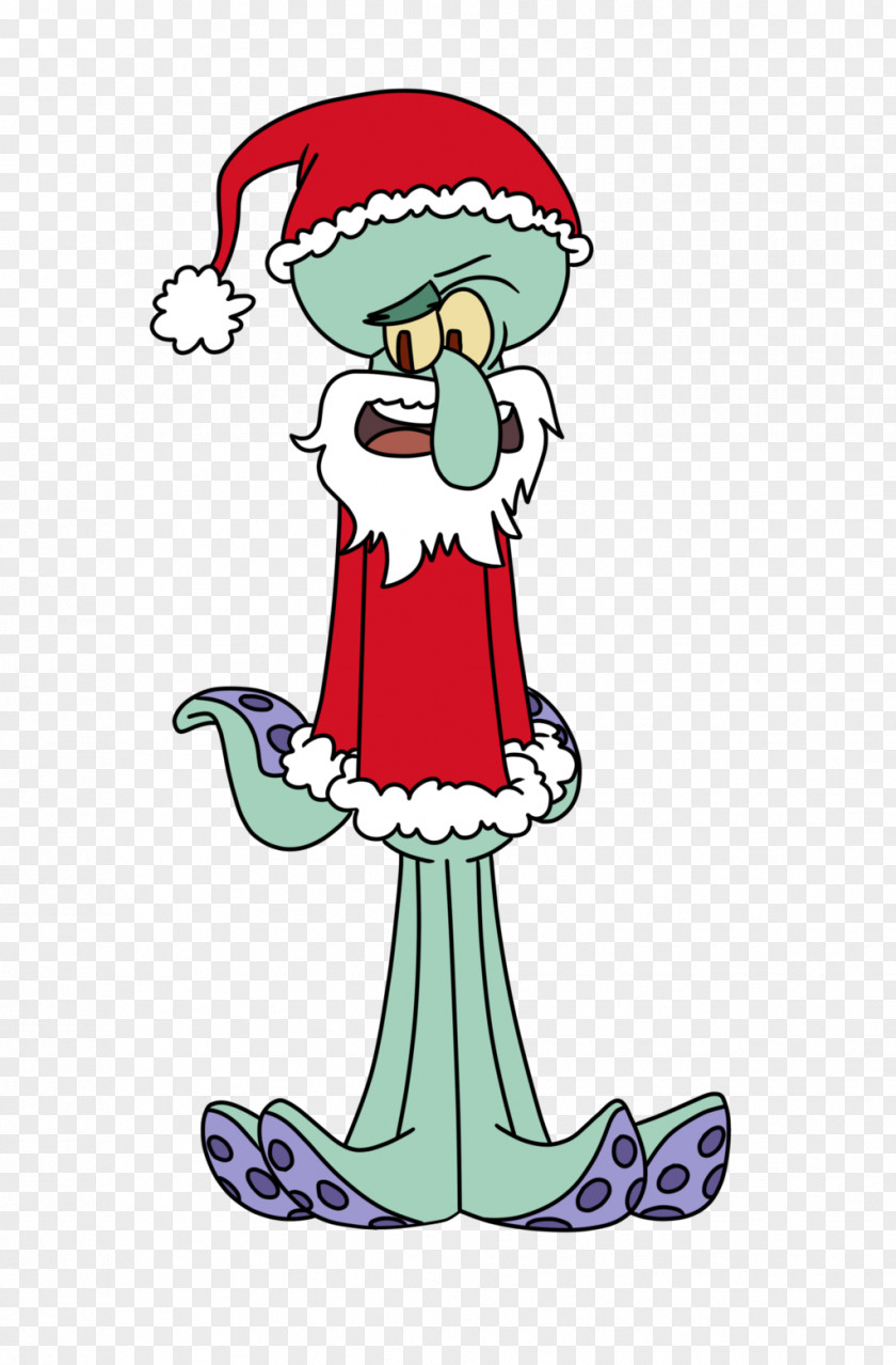 Santa Claus Squidward Tentacles Christmas Clip Art PNG