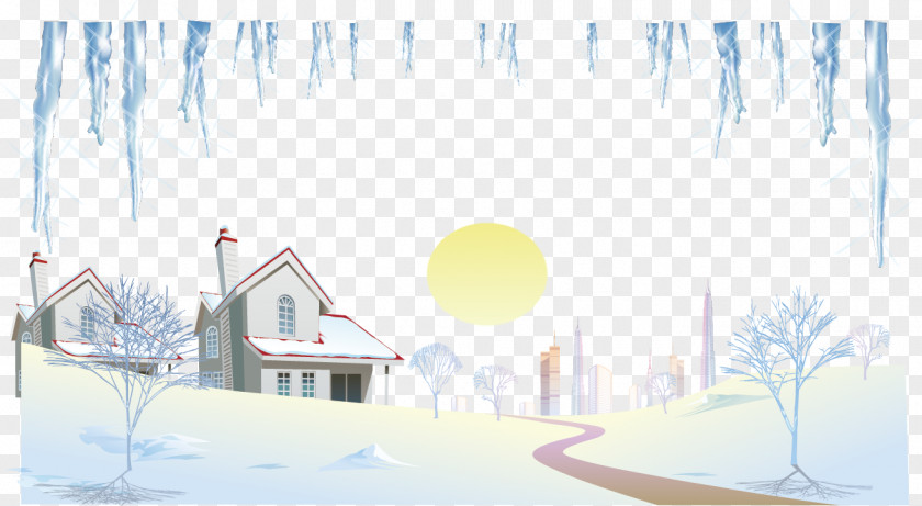 Winter Scenery Vector Material Aoxue Illustration PNG