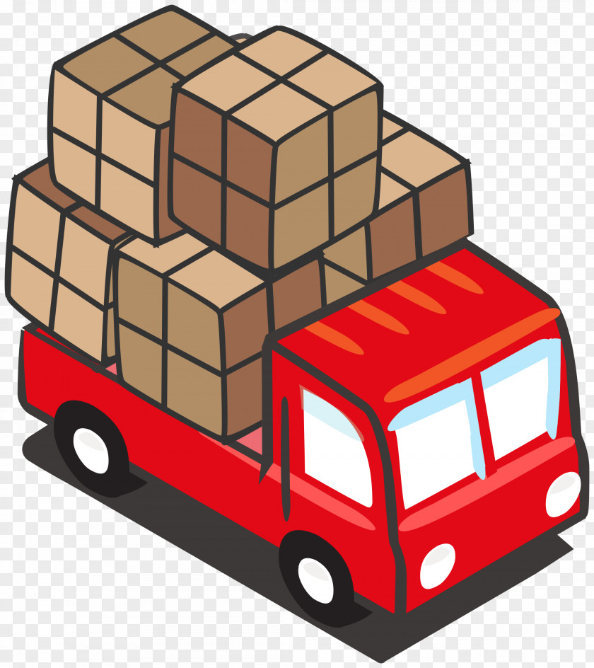 Red Truck Cliparts Cargo Semi-trailer Clip Art PNG